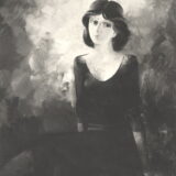 Girl in a black dress 1985 - 900x1100 mm